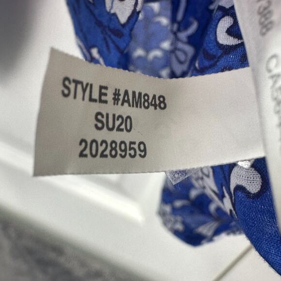 J.CREW BEAUTIFUL embroidered 100% cotton voile top in block print Size M coastal - Picture 9 of 16